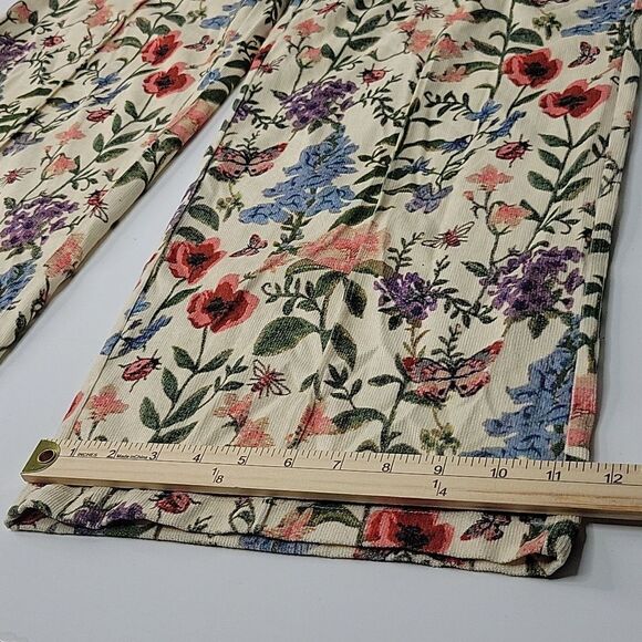 NEW WIDE LEG GARDEN PARTY FLORAL LIGHTWEIGHT TEXTURED TROUSERS PANTS XL NWT - Picture 3 of 12